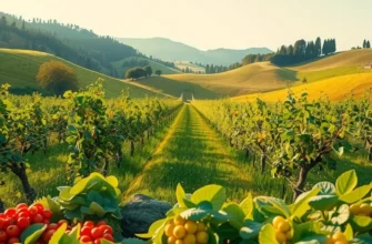 A delightful view of an organic farm showcasing a variety of fresh produce in a natural setting.