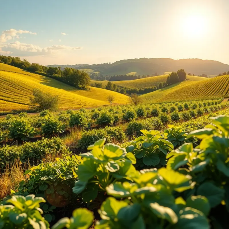 A vibrant organic landscape showcasing fresh produce.