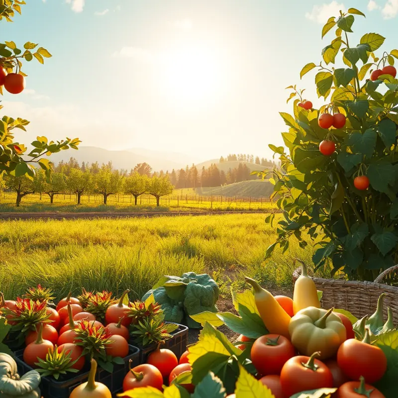 A vibrant field showcasing organic produce, emphasizing healthy dietary choices.
