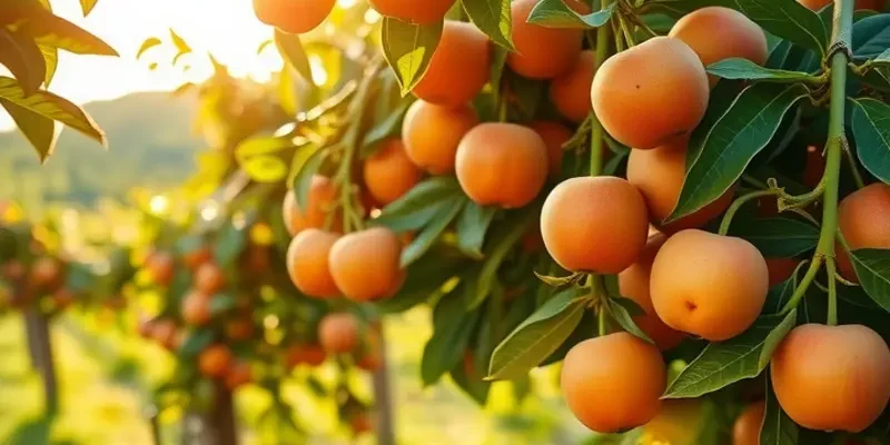 A serene landscape of lush greenery and ripe fruits, representing the essence of holiday baking traditions.