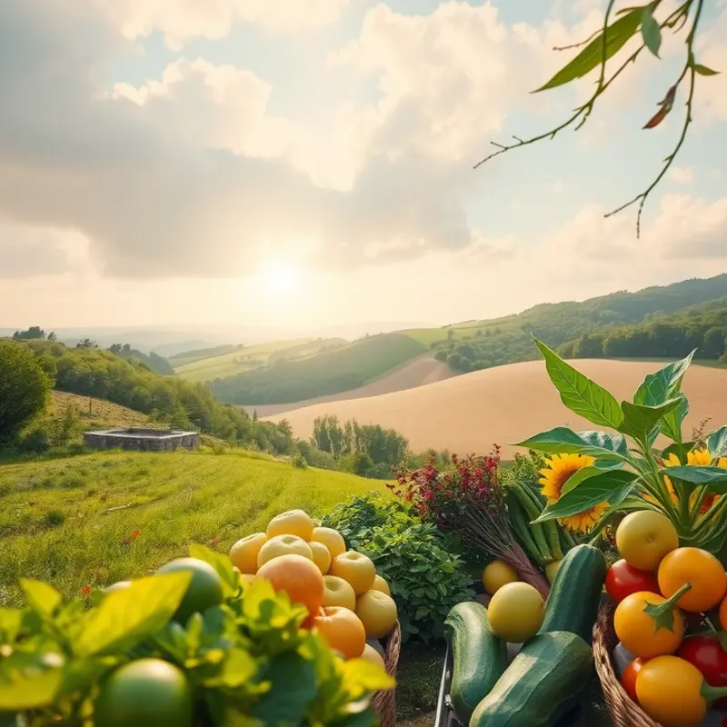 A sunlit orchard illustrating fresh produce thriving in a natural setting.