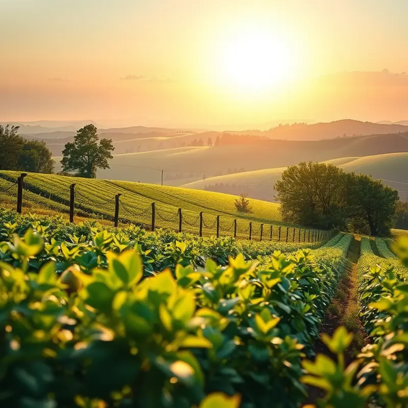 A lush landscape depicting natural produce, emphasizing the connection between hydration and nutrition.