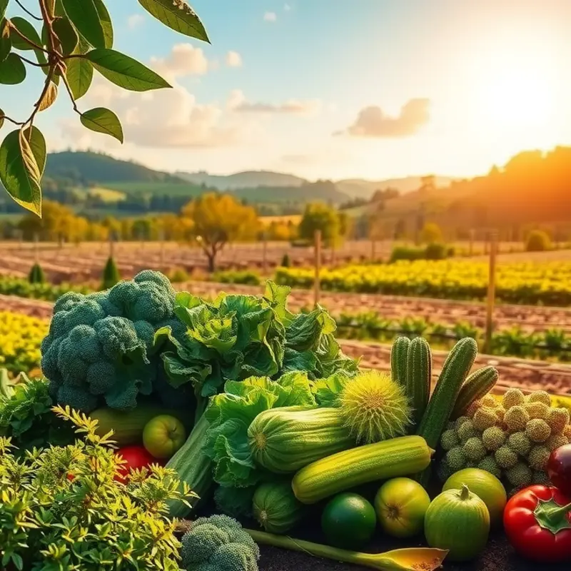 A vibrant landscape showcasing the natural abundance of healthy produce.