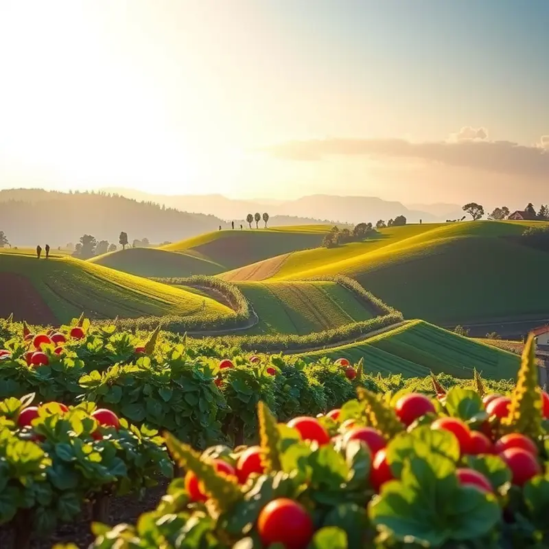 A vibrant sunlit field showcasing the abundance of nature’s healthy produce.