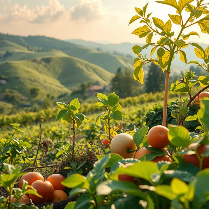 A vibrant landscape showcasing the abundance of vegetables, exemplifying organic growth.