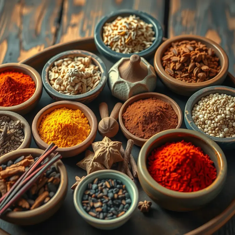 An array of colorful indigenous spices showcasing the flavors of different cultures.