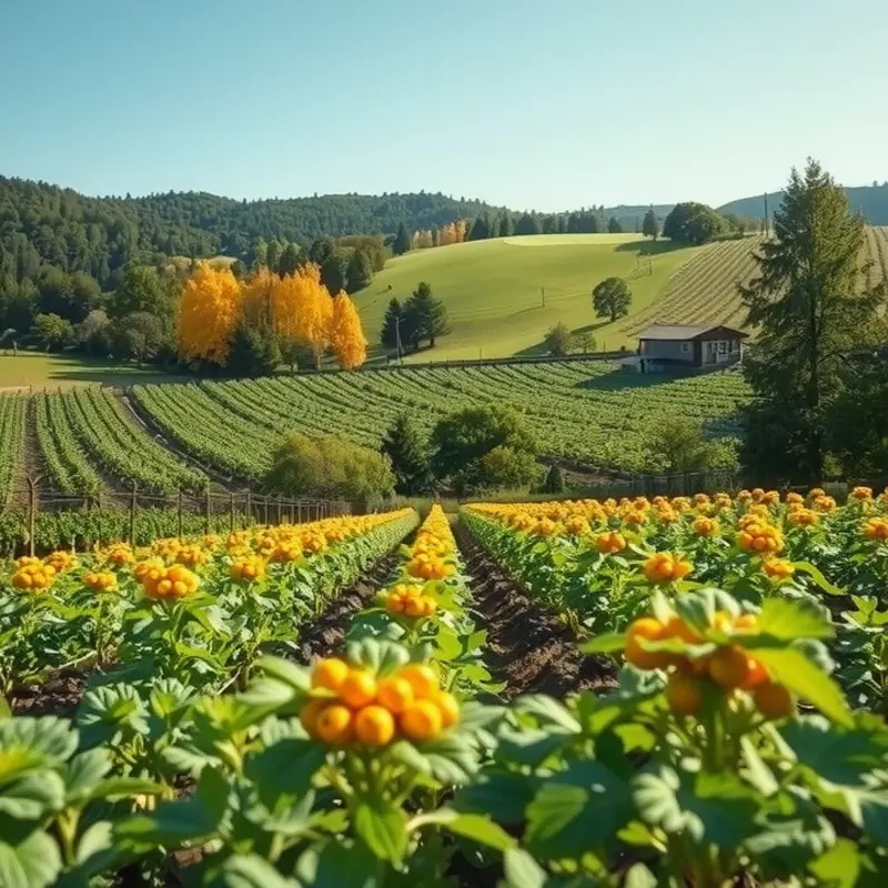 A sunlit field filled with vibrant vegetables, symbolizing healthy choices in keto.