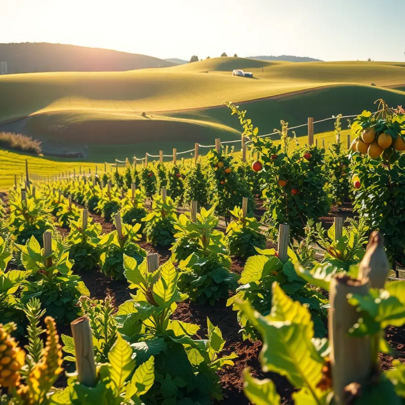 A sunlit orchard showcasing fresh, organic produce embodying health and nutrition.