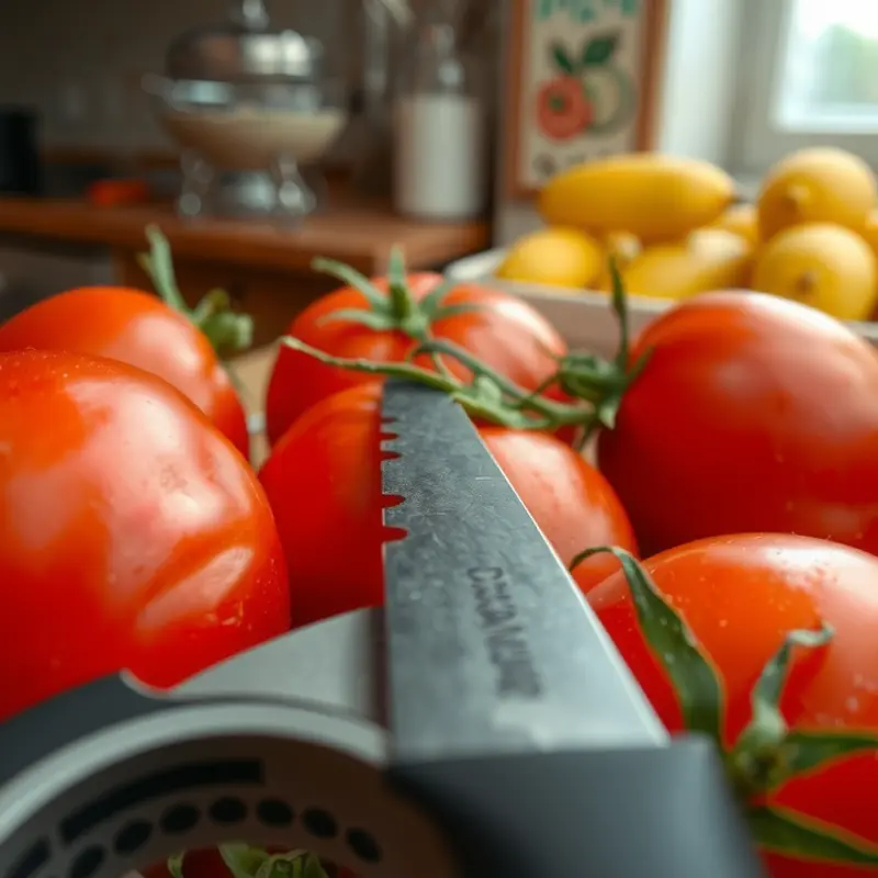 Fresh tomatoes ready for peeling in a picturesque field.