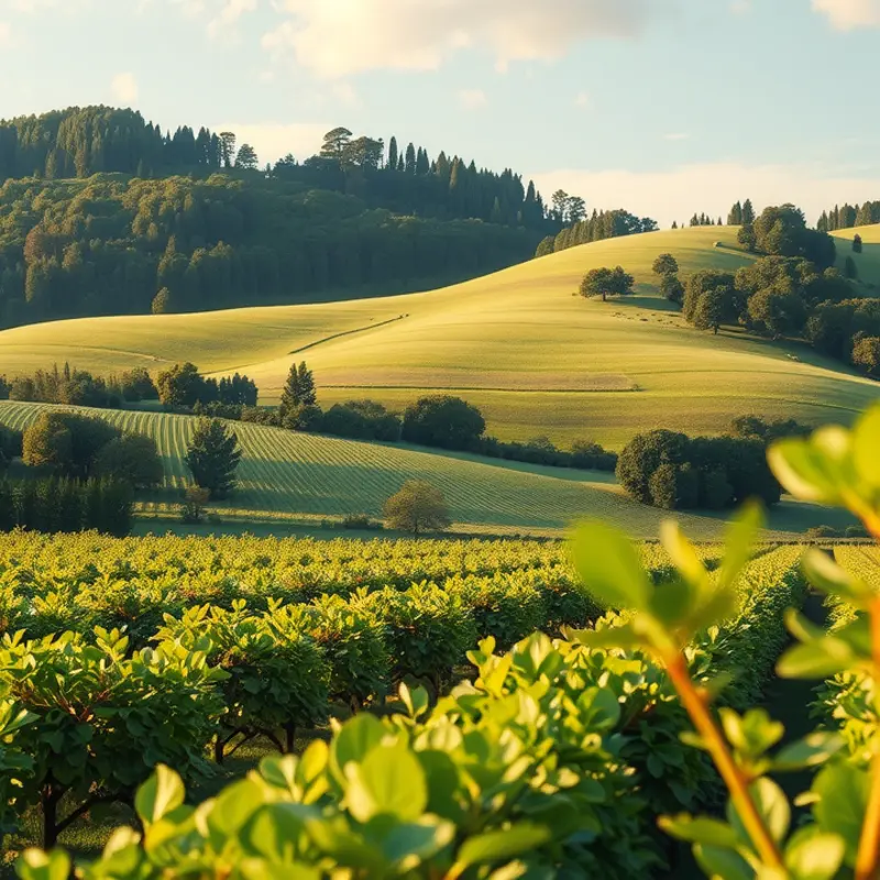 An idyllic orchard showcasing the vibrant ingredients used in traditional Laddu preparation.
