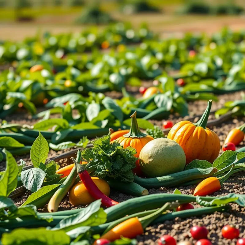 A sunlit field rich with vibrant produce, emphasizing the beauty of local farming.