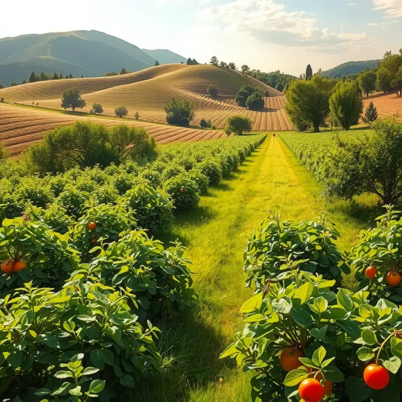A sunlit field showcasing the abundance of local, seasonal produce.