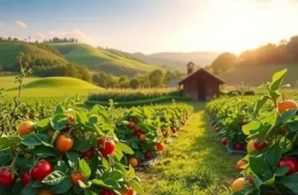 A breathtaking landscape showcasing healthy produce in a sunlit field.