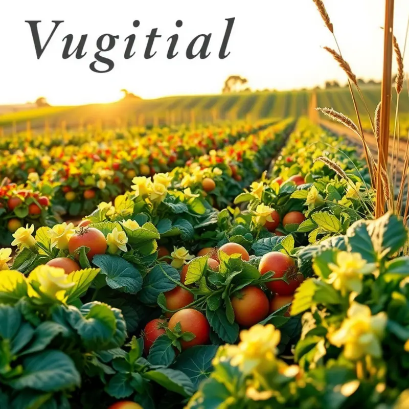A scenic view of a sunlit orchard, showcasing the abundance of fresh produce.