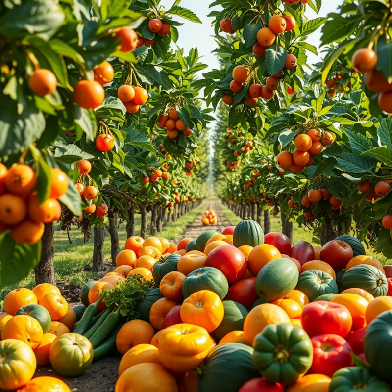 A lush field showcasing the abundance of organic produce.
