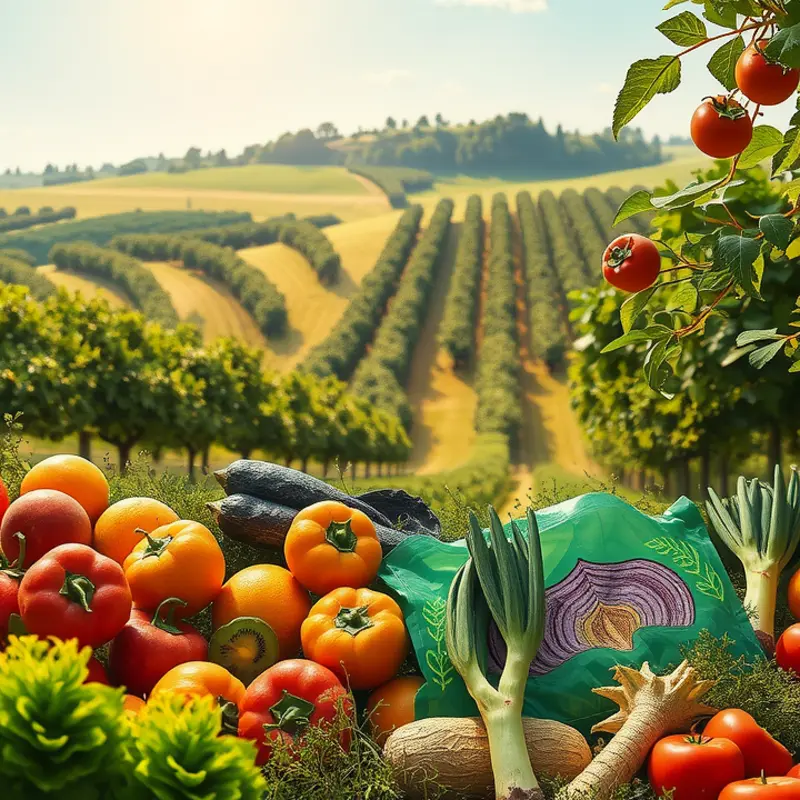 A vibrant sunlit orchard representing natural abundance.