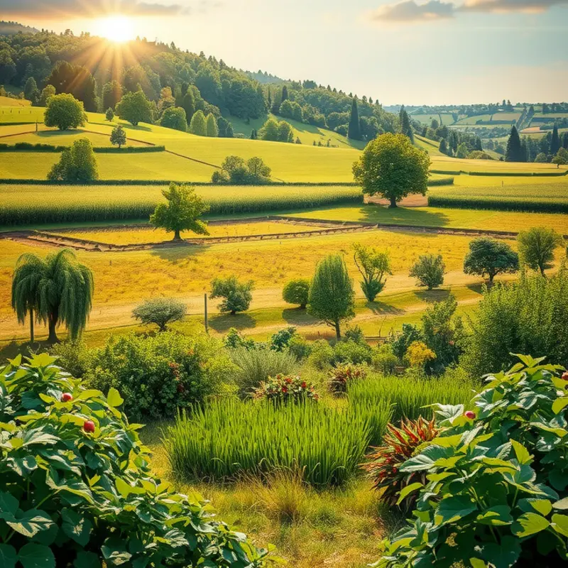 A vibrant field showcasing the abundance of fresh, organic produce.