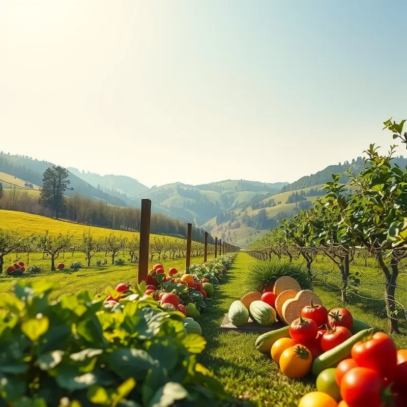 A sunlit field showcasing vibrant organic vegetables, symbolizing healthy meal choices.