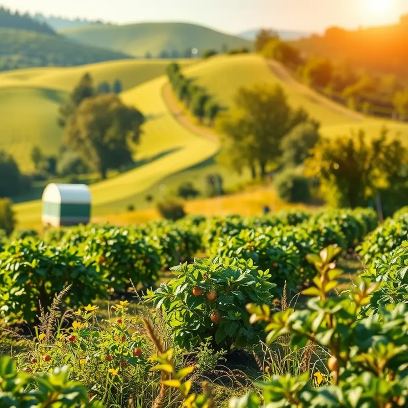 A vibrant and abundant sunlit field showcasing fresh vegetables.