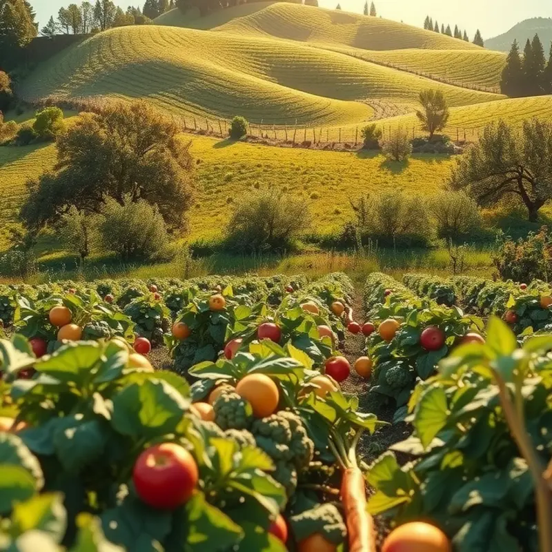 A vibrant field illustrating nature’s abundance in organic produce.