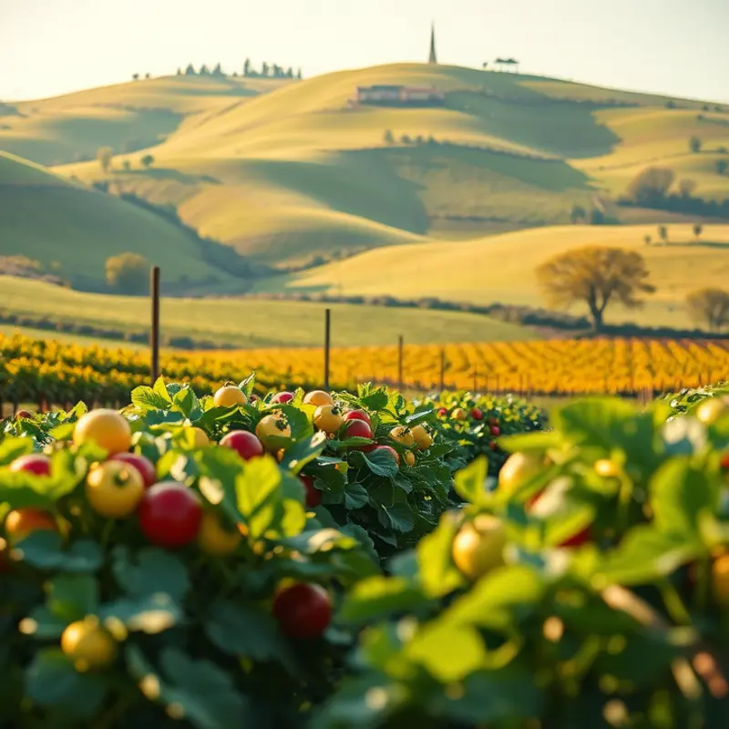 A vibrant sunlit field illustrating the abundance of organic produce.