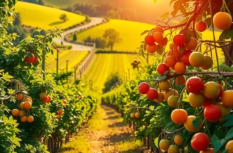 A scenic orchard filled with healthy organic produce, showcasing nature's bounty.