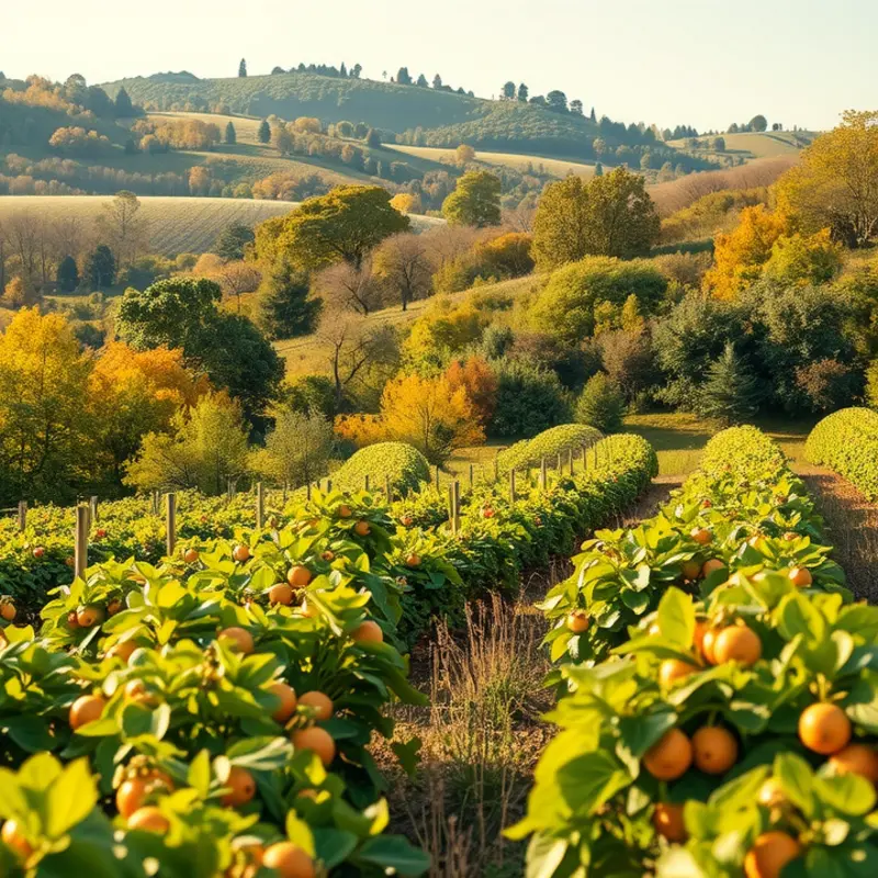 A vibrant orchard showcasing fresh, organic produce.