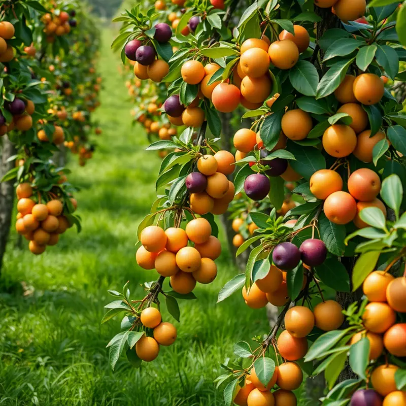 A vibrant sunlit field filled with healthy organic produce.