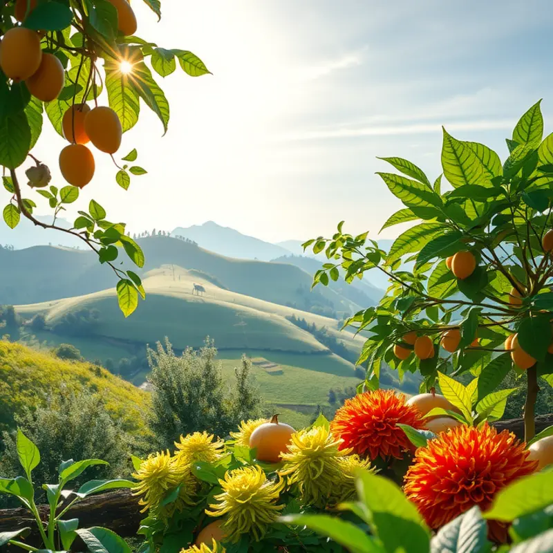 A sunlit field showcasing the vibrancy of organic produce.
