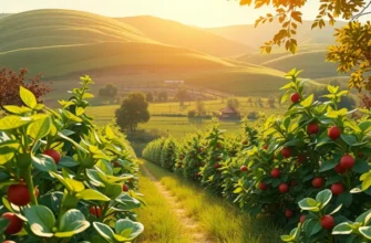 A bright and vivid view of a garden rich with organic fruits and vegetables.