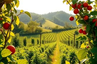 A vibrant sunlit garden teeming with fresh vegetables and organic produce.