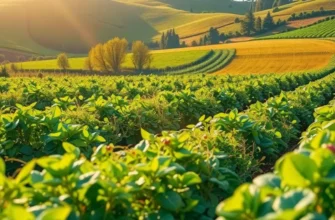 Scenic view of a sunlit field abundant with organic produce, reflecting a passion for health and wellness.