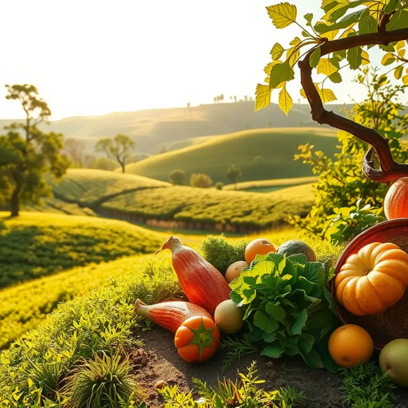 A picturesque landscape showcasing the abundance of healthy nutrition in nature.