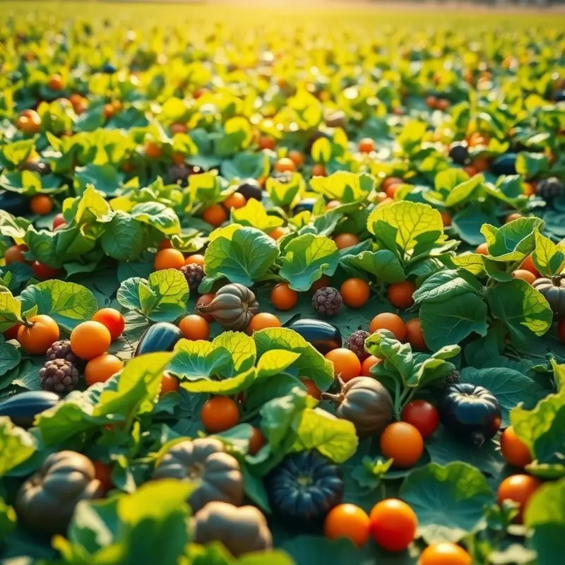 A radiant field of fresh produce promoting healthy nutrition.