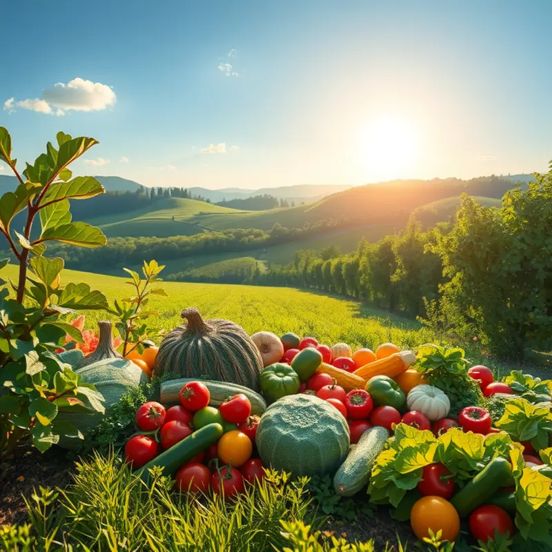 A sunlit landscape showcasing the harmony of nature and nutrition.