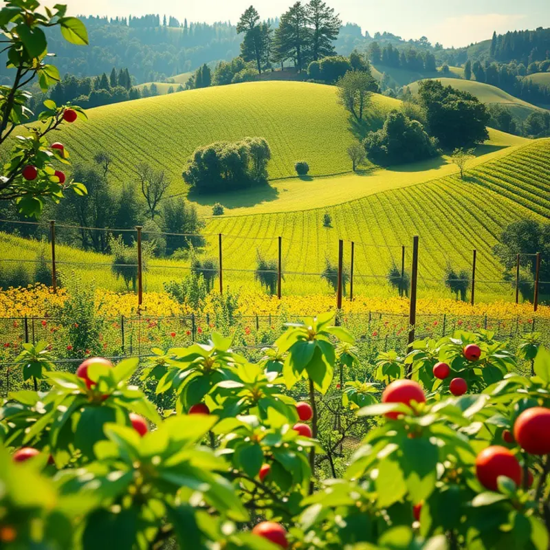 A vibrant field showcasing fresh, organic produce.