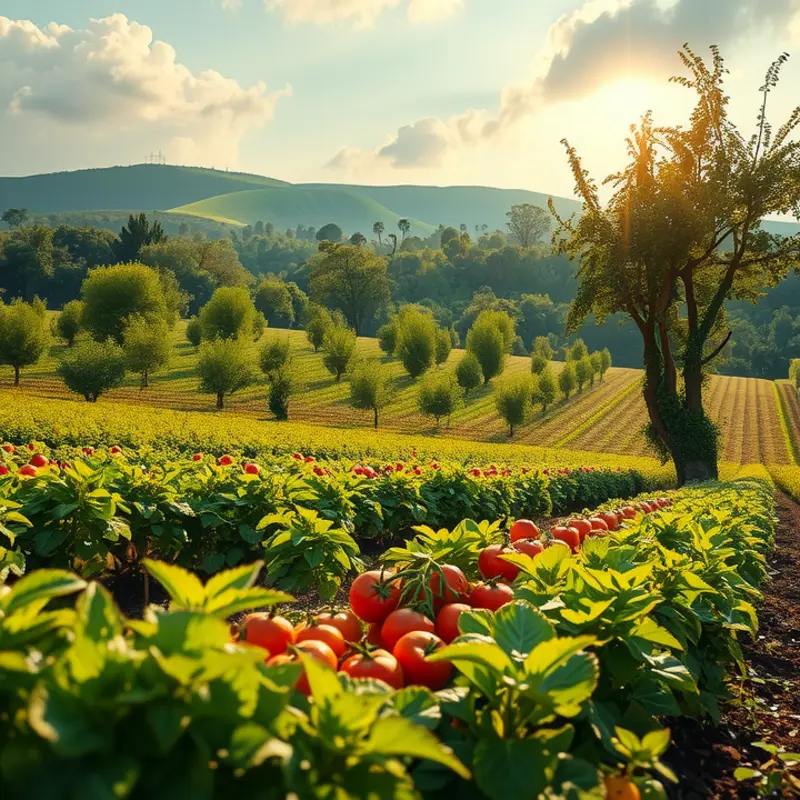 A vibrant orchard showcasing fresh produce that inspires healthy meal planning.
