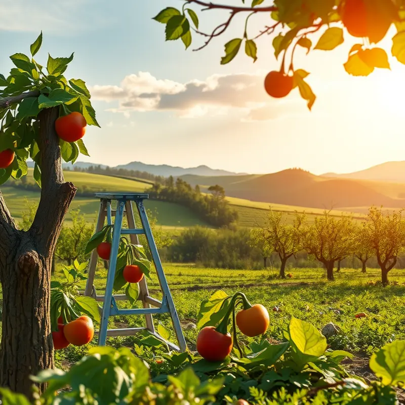 A sunlit field showcasing the abundance of local, seasonal produce.