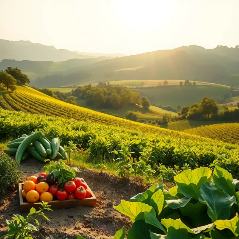 A vibrant orchard showcasing fresh produce embodies the essence of meal prep.