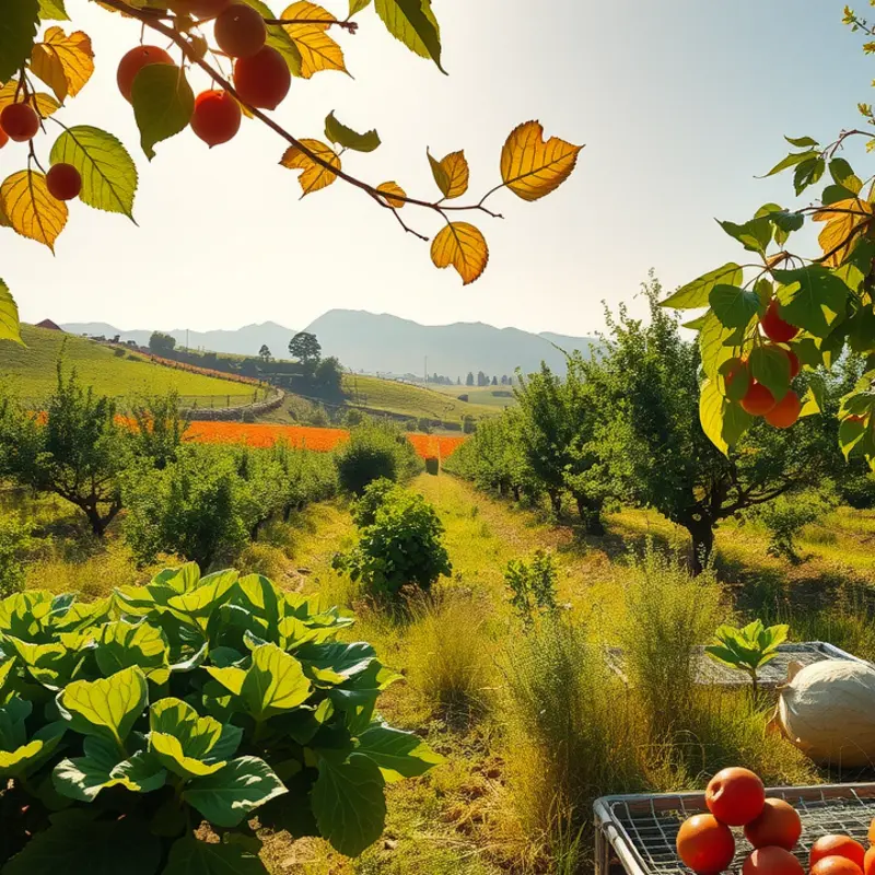 A serene landscape showcasing the beauty of organic produce.