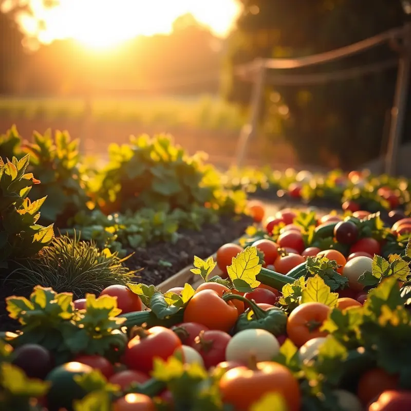 A lush field full of fresh vegetables and fruits, symbolizing the importance of planning.