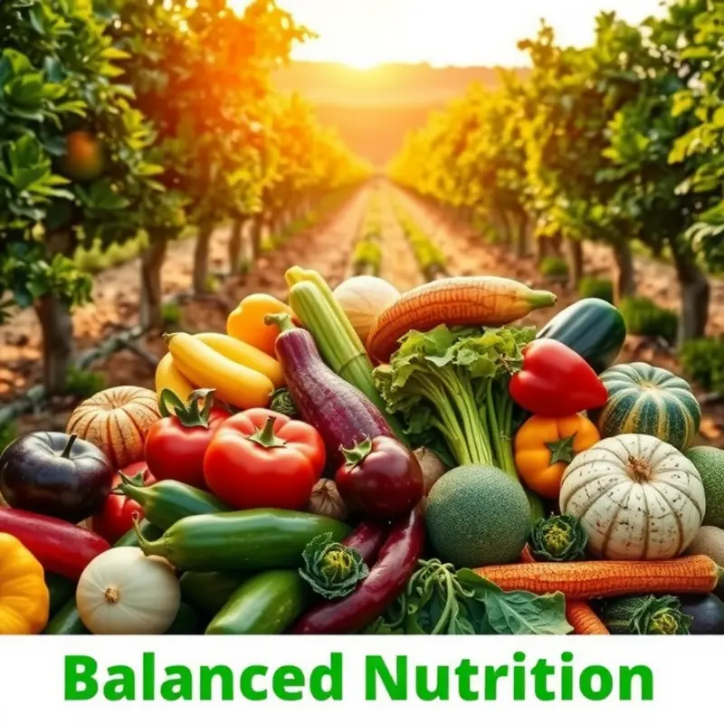 A vibrant sunlit field of nutrient-dense foods.