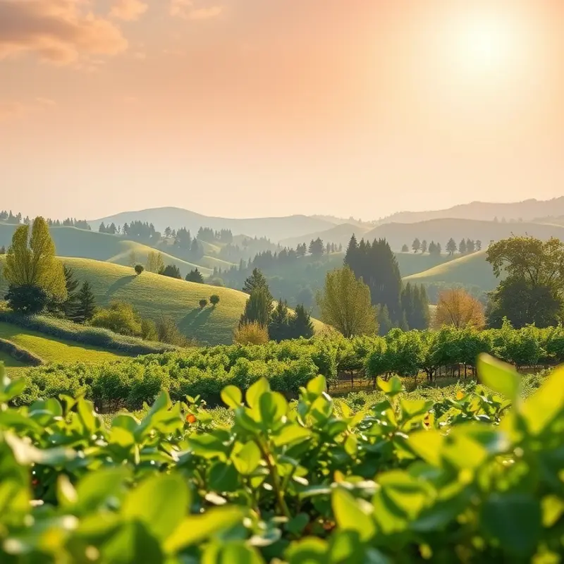 A sunlit landscape showcasing healthy nutrition in nature.