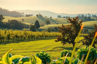 A scenic view of vibrant fruits and vegetables growing in a natural setting.