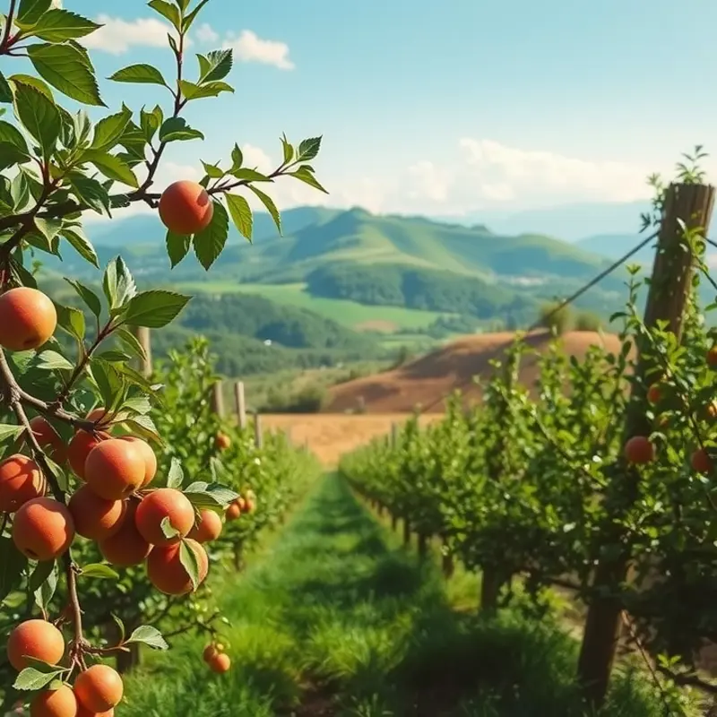 A lush sunlit field showcasing vibrant organic produce.