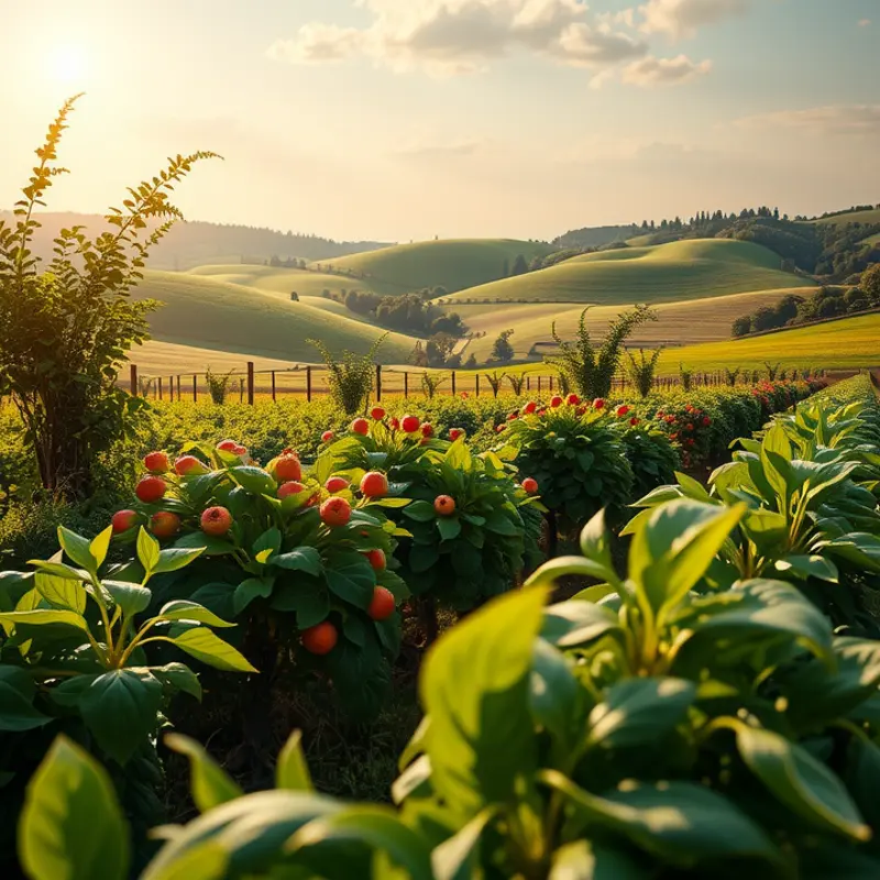 A picturesque landscape showcasing the abundance of healthy nutrition in nature.