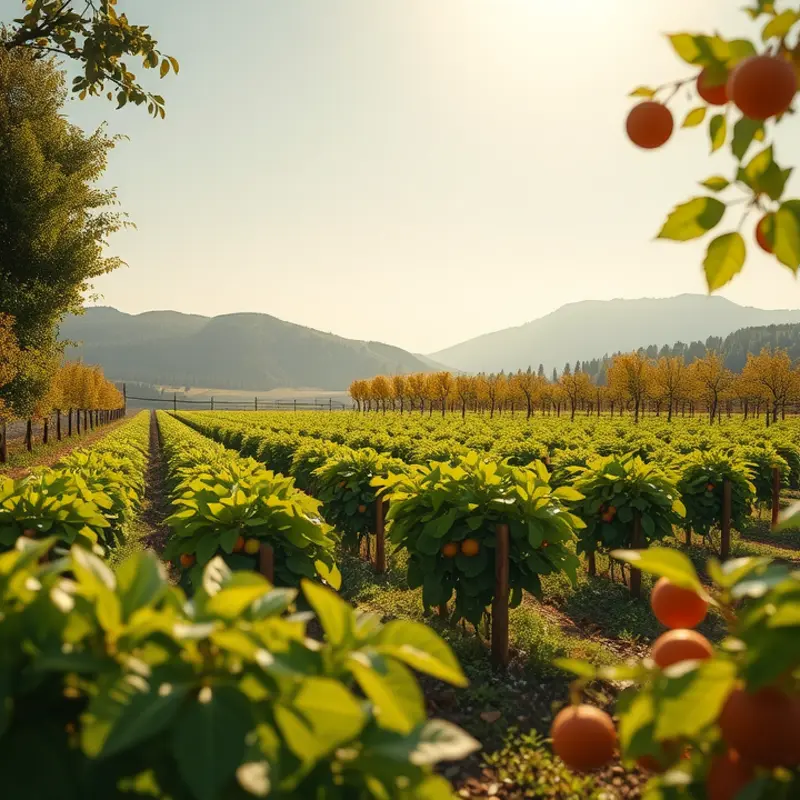 A sunlit orchard representing the abundance of health and wellness.