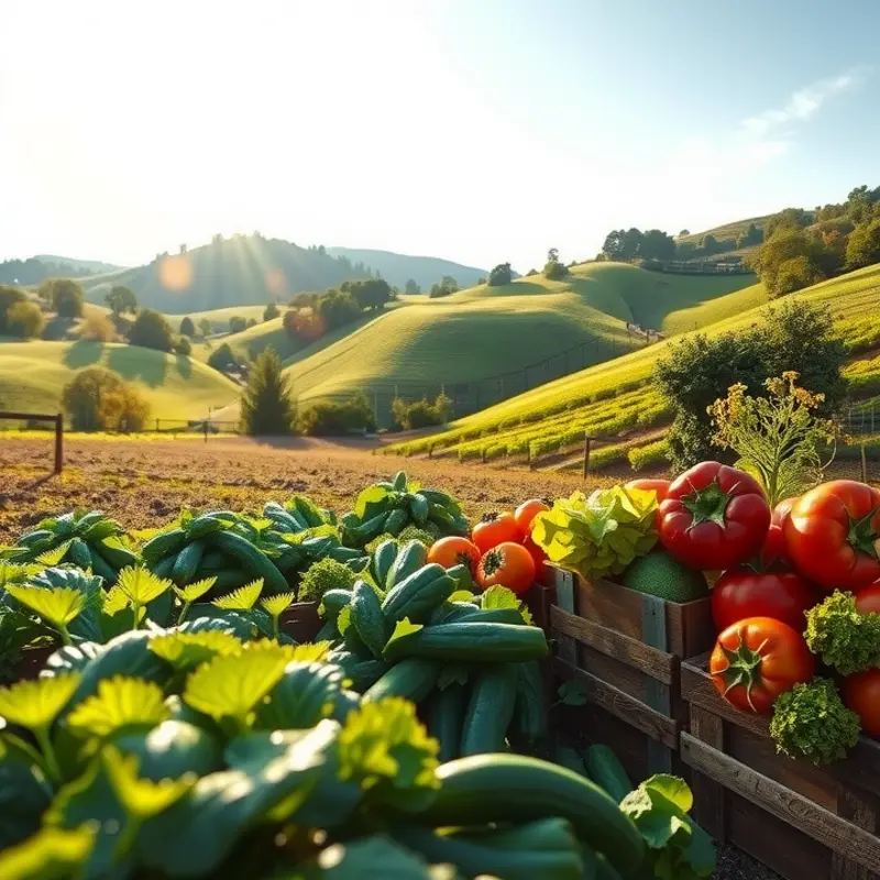 A serene landscape showcasing the beauty of organic produce.