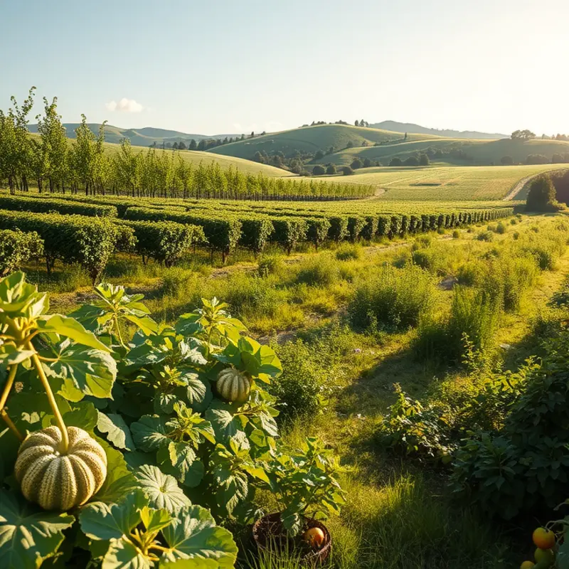 A nurturing landscape showcasing the abundance of organic produce.