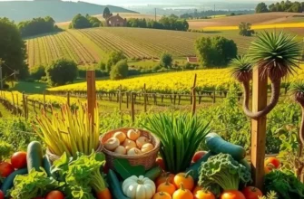 A serene field depicting an abundance of fresh produce in natural light.